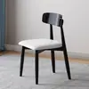 Mesa de Jantar e Cadeiras na Cor Creme, Cadeira de Jantar em Madeira Maciça, Banco Curvo para Restaurante, Cadeira Ganoderma, Minimalista Italiano de Encosto Alto