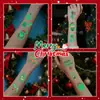 Pegatinas de Tatuaje Luminosas Populares Navideñas Transfronterizas Papá Noel Hombre de Jengibre Muñeco de Nieve Impermeables y a Prueba de Sudor Maquillaje para Cara y Manos