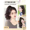 Peruca Rabo de Cavalo Feminino com Cabelo Realista de Comprimento Total, Rabo de Cavalo Alto Curto e Leve, Trança de Cabelo Longo Cacheado Natural Fofo, Rabo de Cavalo Falso
