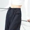 Pantalones de Trabajo de Secado Rápido Estilo Americano para Mujer, Novedad Primavera 2026, Cintura Alta, Diseño Adelgazante con Bolsillos, Pantalones Casuales de Pierna Ancha Negros