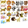 Animales de la jungla cervatillo mapache ardilla cabeza de tigre mapache erizo zorro búho película de aluminio globo de fiesta de cumpleaños
