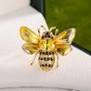 Broche de abeja con circonitas, estilo coreano, elegante, creativo, esmaltado, color, accesorio sencillo y distintivo.