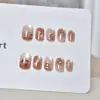 Uñas Postizas para Otoño e Invierno, Uñas Cortas tipo Gorro, Manchadas de Estrellas, Atmósfera Blanqueadora, Temperamento, Uñas Postizas, Venta al por Mayor de Alta Gama