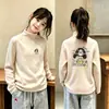 Camiseta base para niña otoño e invierno mediana y grande ropa interior para niñas bebés cuello semi-alto cálida elegante para niños camiseta t