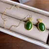 S952 deve ser incrustado com Jaspe de Hotan temperamento clássico pequeno fresco jade natural presente de aniversário requintado simples alto pendente