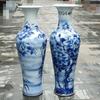 Adornos de Cerámica de Jingdezhen Pintados a Mano Loto Peonía Jarrón de Piso Botella Guanyin Regalo de Apertura de Hotel Negocio Porcelana