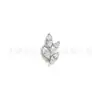 Brincos de Stud de Titânio F136 em Forma de Folha com Zircônia 5A, Piercings Labiais de Titânio G23 com Rosca Interna, Joias para Piercing Corporal