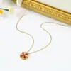 Colar de Coração Multi-Uso Transfronteiriço para Mulheres Design de Nicho Chinc Elegante Trevo de Quatro Folhas Bijuteria da Moda Atacado
