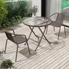 Mesas y Sillas de Exterior para Jardín, Patio, Balcón, Cafetería de Ratán para Ocio, Juego de Sillas de Café Impermeable y a Prueba de Sol