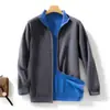 Chaqueta Cardigan de Cachemira Gruesa de Doble Cara para Hombre, Nuevo Suéter de Lana de Cuello Medio Alto Otoño/Invierno, Ropa Exterior Reversible Casual, Moderna