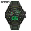 Nuevo Reloj Electrónico Juvenil Transfronterizo Sanda Moda Aleación Reloj para Hombre Resistente al Agua y Burbujas Luminoso Reloj para Hombre