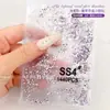 Moderna Popular Cristal Púrpura Pequeño Redondo Pedrería Fondo Plano Vidrio Diamante de Agua Decoración de Uñas