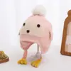 Gorro de bebé con diseño de nariz de oso, gorro tejido lindo de invierno para niños y niñas, gorro cálido para bebés y niños pequeños