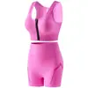 Conjunto de Sujetador Deportivo con Cremallera Frontal para Mujer, Transpirable y Cómodo, con Aberturas, para Correr, Fitness, Levantamiento de Glúteos