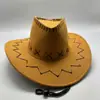 Chapéu cowboy western unissex de aba larga, best-seller transfronteiriço para atividades ao ar livre, proteção solar, chapéu de praia, chapéu de sol para viagens de verão, moderno