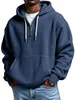 Sudadera con Media Cremallera Casual para Hombre Otoño Invierno Tejido Gofrado Estilo Vintage Americano Pulóver En Stock 1-3 Días