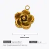 Accesorios de Joyería de Acero Inoxidable Chapados en 18K Colgante de Collar de Flor Exquisita Hoja Goteo de Aceite Accesorios de Joyería Hechos a Mano para DIY