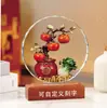 Delicioso Adorno de Cristal con Diseño de Caqui para Decoración de Sala de Estar y Oficina, Perfecto para Fiestas de Inauguración y Ceremonias de Apertura, Regalos y Exhibición de Caquis
