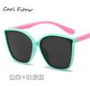 Óculos de sol polarizados infantis Nova moda quadrada moldura grande Óculos de sol bonitos Óculos de sol personalizados para bebês com perna de silicone