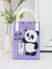 Bolso Tejido Ins para Teléfono Móvil 2025 Moda Bolso Versátil Bolso de Mano de Panda Lindo de Dibujos Animados Bolso para Teléfono Móvil