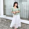 Traje de roupa feminina plus size verão Novo top solto de gola quadrada com saia emagrecedora para menina cheinha 2802