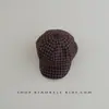 Boina Estilo Britânico Infantil para Meninos e Meninas, Chapéu Octogonal Simples da Moda, Boné Plano Casual Versátil da Moda para Crianças