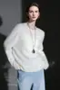 Suéter de Punto sin Costuras de Cuello Redondo Cepillado de Cachemir de Lujo Zhengqite para Mujer, Suéter Pulóver Holgado para Otoño e Invierno
