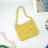 2024 nueva bolsa de verano para mujer de ganchillo con cuerda de algodón, bolso de mano simple, nicho, lindo, bolsa tejida a mano de paja para el hombro