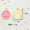 Accesorios de joyería DIY, colgante de aleación de aceite en forma de gota, flor de cinco pétalos, lápiz labial de amor, collar, pulsera, colgante, llavero