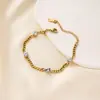 Tobillera de Acero Inoxidable con Diamante de Seis Garras, Estilo Nuevo, No se Desvanece, para Mujer, Diseño de Nicho, Moderna, Versátil, de Alta Gama