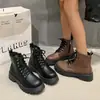 Modelo Nuevo 2025 Comercio Exterior Transfronterizo Botas Martin Talla Grande para Mujer para Otoño e Invierno, Botas Delgadas Estilo Británico de Suela Gruesa, Amazon