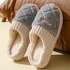 Chinelos de Algodão para Outono e Inverno com Sensação de Pisar em Cocô para Mulheres, Solado Macio Antiderrapante, Silenciosos, Chinelos de Pelúcia Quentes para Casa de Casal para Homens