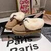 Zapatos de Nieve de Algodón Grueso Cálidos de Invierno sin Cordones con Más Terciopelo Zapatos Peludos Borla Retro Casual para Mujer