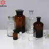 Frasco Reagente de Vidro Espessado, Frasco de Boca Larga de Vidro Transparente para Laboratório de Química, Frasco Farmacêutico Marrom à Prova de Luz, Frasco de Grande Diâmetro