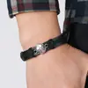 Jóias quentes transfronteiriças pulseira simples de couro preto trançado à mão pulseira criativa de personalidade para fãs corda de mão