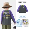 Camiseta de Manga Larga de Algodón Puro Estilo Europeo para Niños, Estilo Otoño y Primavera, Nuevo Modelo 2026, Ropa para Niños Pequeños, Camiseta Interior