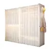 Prateleira Guarda-roupa Casa Quarto de Dormir Quarto de Aluguel Cabideiro de Chão Montagem Simples Aço à Prova de Poeira Cabide Aberto para Roupas