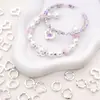 Anillo de Aleación Plateado Color Duradero con Cuentas Corazón Gato Flor Cuentas DIY Pulsera Hecha a Mano Collar Cadena de Teléfono Accesorios