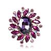 Novo Broche de Flor de Cristal Retrô para Mulheres, High-End, Moderno e Versátil Liga de Metal com Cravação de Diamantes Acessórios de Vestuário de Alta Qualidade