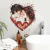Pegatinas de Pared con Forma de Corazón para Parejas Transfronterizas, Día de San Valentín, para Dormitorio, Sala de Estar, Entrada, Pared de Fondo, Autoadhesivas y Removibles de PVC