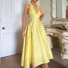 Transfronterizo Nuevo Patrón en Relieve Tridimensional Retro Europeo y Americano Cuello en V Sin Mangas Falda Amplia Vestido para Mujer