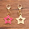 Accesorios de joyería de aleación multicolor y multiestilo, dijes colgantes de esmalte dorado KC, colgantes de flor, corazón, pentagrama y chile