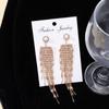 Brincos de borla de strass novos transfronteiriços, moda viajante, corrente, brincos longos, estilo europeu e americano, brincos de alta qualidade para mulheres