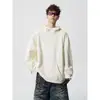 Sudadera con capucha de metal y anillo, estilo casual para hombre, talla grande, marca de moda, corte holgado, hip-hop, fresca y elegante, chaqueta de cuello semi-alto