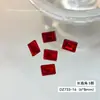 Rinestones Súper Brillantes Rojos para Uñas, Cubo de Azúcar, Corazón Inclinado, Cristales Cuadrados Gruesos con Base Cónica, Rinestones Rojos Chinos Versátiles de Lujo Ligero para Uñas