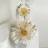 Pendientes de Ratán Tejidos a Mano de Estilo Festivo Europeos y Americanos Combinación de Colores de Verano de Moda Pendientes de Estilo Playa