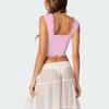 Amazon transfronterizo Sling para mujer nueva moda encaje sexy chica caliente top versátil camiseta chaleco SU3515