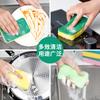 Esponja de nailon de alta densidad con carborundo para limpieza doméstica, esponja para lavar platos, estropajo, paño para platos, cepillo para ollas, bloque de esponja para ollas