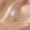 Anillo para Mujer, Lujo Ligero, Nicho de Alta Gama, Anillo Exagerado de Zirconia, Anillo Sencillo, Anillo Abierto, Joyería de Reina Madre, No se Desvanece
