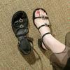Sandalias de Moda Teahoo para Niñas con Tacón Grueso, Puntera Cuadrada y Redonda, Doble Correa, Hebilla con Pedrería en Forma de Corazón, Lindas Sandalias de Punta Abierta